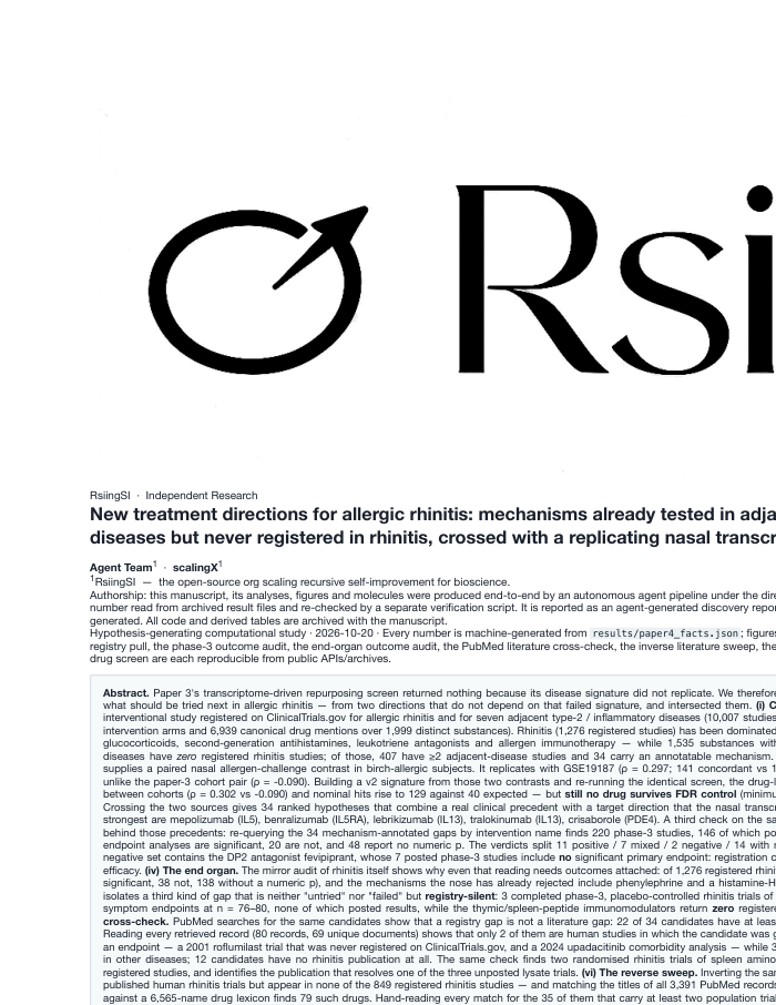 New treatment directions for allergic rhinitis — first page